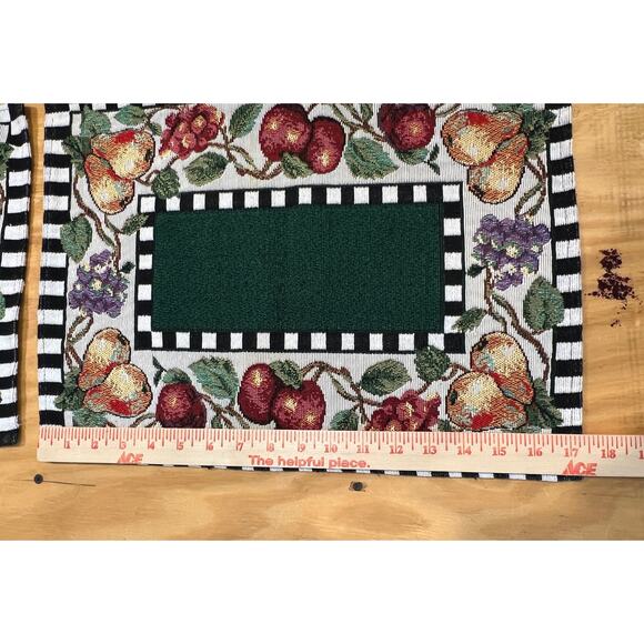 VTG Fruit Harvest Table 2 Runners & 8 Placemats Tapestry Farmhouse Cottagecore - Picture 8 of 11